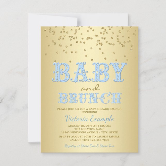 Convite de Chá de Bebê Brunch para Menino Convites (Frente)