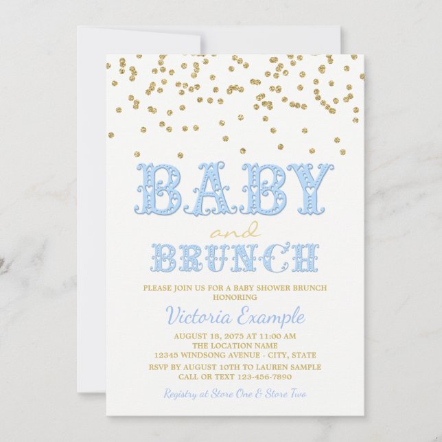 Convite de Chá de Bebê Brunch para Menino Convites (Frente)