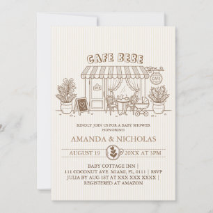 Convite de Chá de Bebê Cafe Bebe