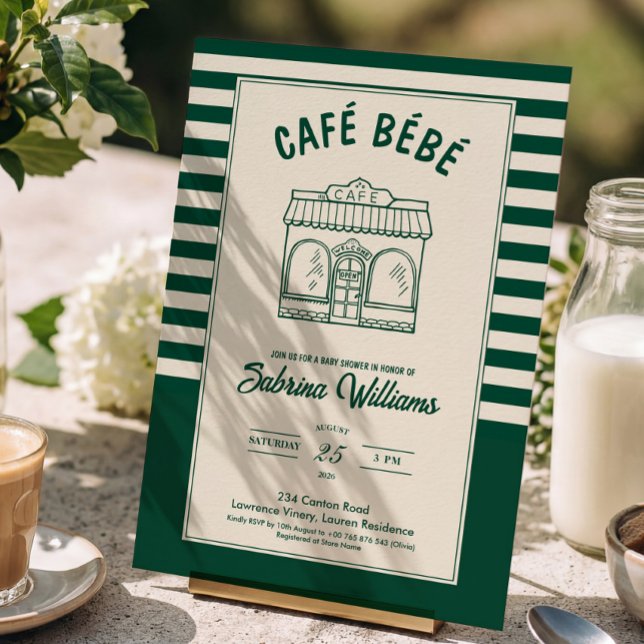Convite de Chá de Bebê CAFÉ BÉBÉ GREEN COFFEE (Criador carregado)