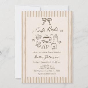 Convite de Chá de Bebê Café Bebê Marrom