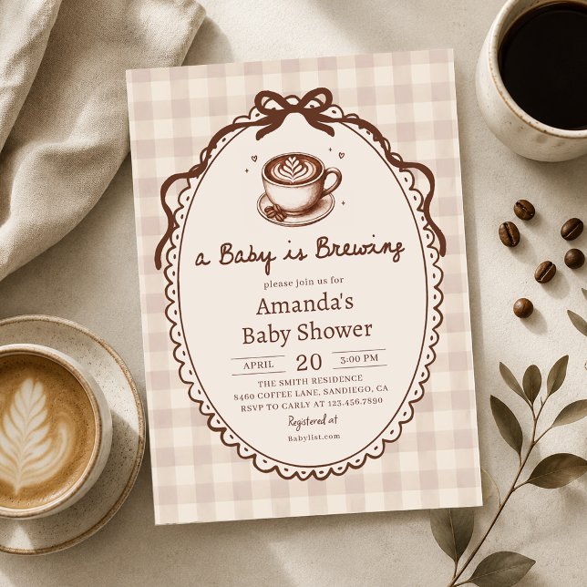 Convite de Chá de Bebê Café Está Sendo Preparado (Criador carregado)