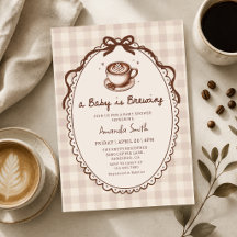 Convite de Chá de Bebê Café Está Sendo Preparado