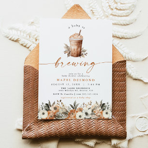 Convite de Chá de Bebê Café, Um Bebê Está Sendo Pr