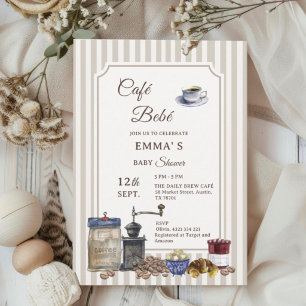 Convite de Chá de Bebê Café Vintage