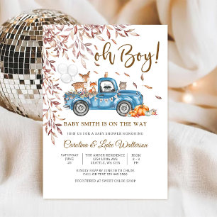 Convite de Chá de Bebê Caminhão Florestal