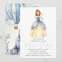 Convite de Chá de Bebê Carruagem de Princesa Era U