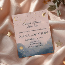 Convite de Chá de Bebê Celestial Boho Moderno