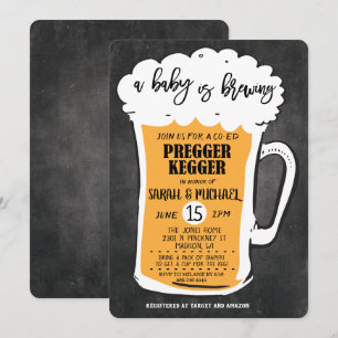 Convite de Chá de Bebê Cerveja Pregger Kegger