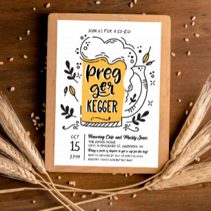 Convite de Chá de Bebê Cerveja Pregger Kegger