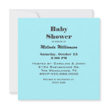 Convite de Chá de Bebê Cinza e Aqua
