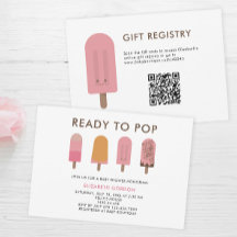 Convite de Chá de Bebê Código QR Registro Picolé