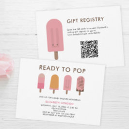 Convite de Chá de Bebê Código QR Registro Picolé