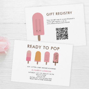 Convite de Chá de Bebê Código QR Registro Picolé