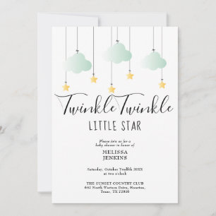 Convite de Chá de Bebê Código QR Twinkle Twinkle L