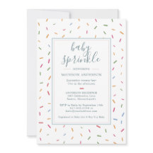 Convite de Chá de Bebê Colorido com Purpurina