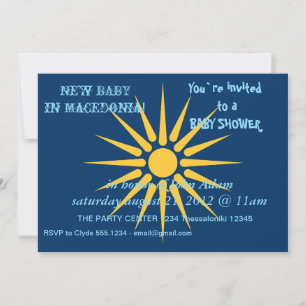 Convite de Chá de Bebê com a Bandeira da Macedônia