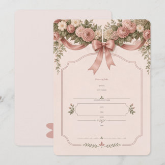 Convite de Chá de Bebê com Arco de Jardim Floral