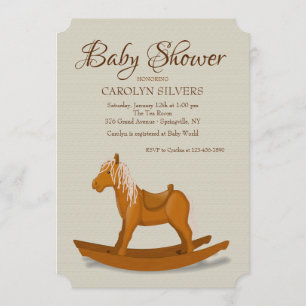Convite de Chá de Bebê com Cavalo de Balanço