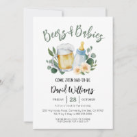 Convite de Chá de Bebê com Cerveja e Bebês Vegetaç
