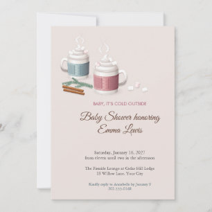 Convite de Chá de Bebê com Chocolate Quente e Mars