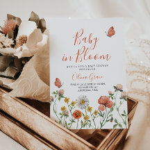 Convite de chá de bebê com flores silvestres Baby