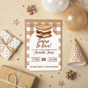 Convite de Chá de Bebê com S'mores