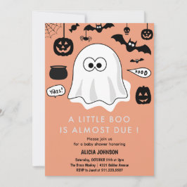 Convite de chá de bebê com tema de Halloween em ou