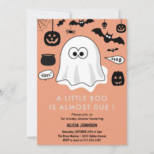 Convite de chá de bebê com tema de Halloween em ou