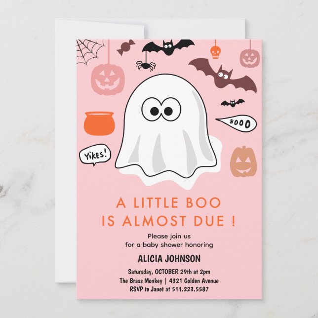 convite de chá de bebê com tema de Halloween Fanta (Frente)