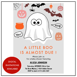 Convite de chá de bebê com tema de Halloween Fofo
