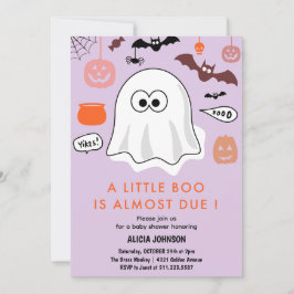 convite de chá de bebê com tema de Halloween littl