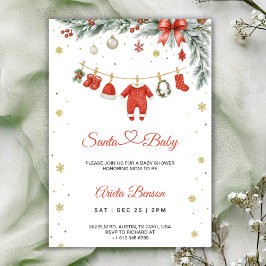 convite de chá de bebê com tema de Natal