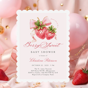 Convite de Chá de Bebê Coquette Berry Sweet