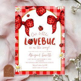 Convite de Chá de Bebê Coquette Vermelho Laço Love