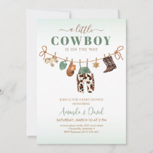 Convite de Chá de Bebê Cowboy Baby