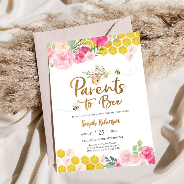 Convite de Chá de Bebê da Abelha (Criador carregado)