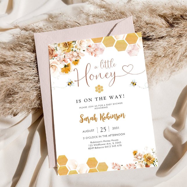 Convite de Chá de Bebê da Abelha (Criador carregado)