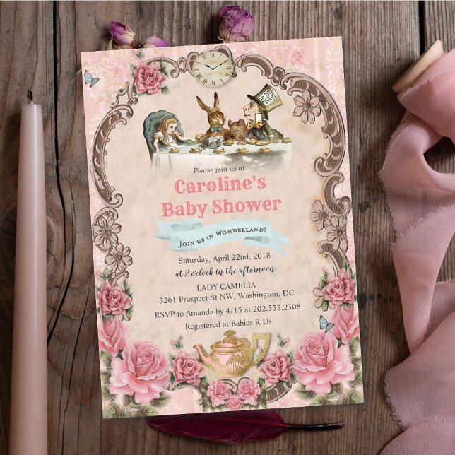 Convite de Chá de Bebê da Alice no País das Maravi (Criador carregado)
