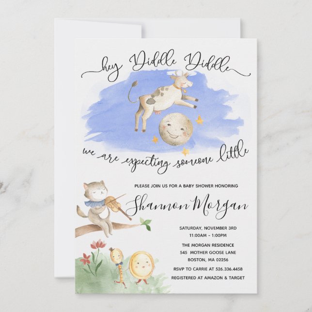 Convite de Chá de Bebê da Mamãe Gansa (Frente)