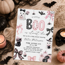 Convite de Chá de Bebê da Menina Little Boo Hallow