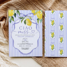 Convite de Chá de Bebê da Noiva Preppy Citrus Ciao