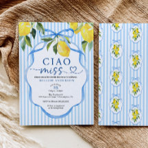 Convite de Chá de Bebê da Srta. Preppy Citrus Ciao