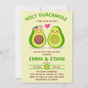 Convite de Chá de Bebê de Abacate Holy Guacamole