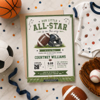 convite de chá de bebê de futebol de águacolor