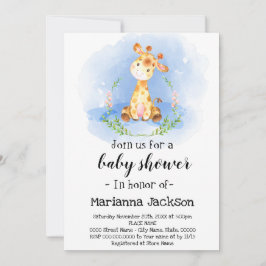 Convite de Chá de Bebê de Girafa