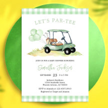 Convite de Chá de Bebê de Golfe Let's Par-tee
