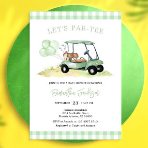 Convite de Chá de Bebê de Golfe Let's Par-tee