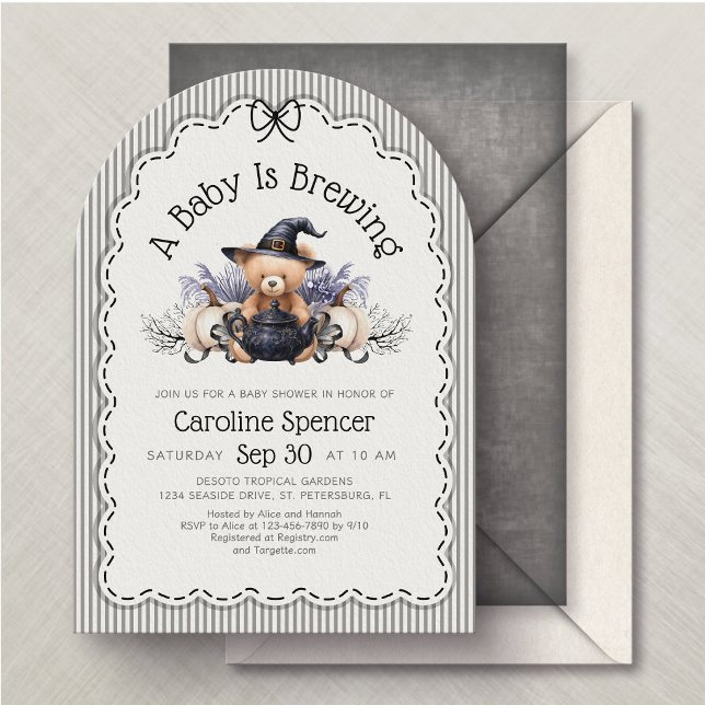 Convite de Chá de Bebê de Halloween Brewing (Criador carregado)