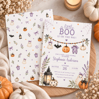 Convite de Chá de Bebê de Halloween Little Boo Gir